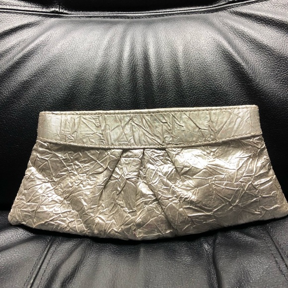 lauren merkin gold clutch